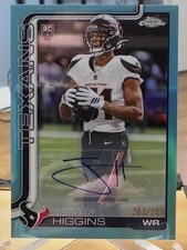 2025 Chrome Football Rookie Auto Variation Jayden Higgins Texans Teal Refractor