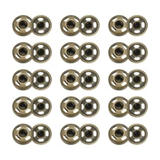50 Sets Sew-on Snap Buttons, 7.5mm Metal Press Studs Buttons(Bronze)