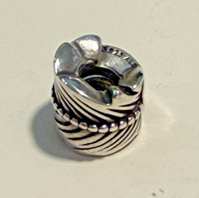 Pandora Sterling Silber Walzfeder Blatt Bead Charm 925 ALE Retired #790581