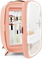 Skincare Fridge 6L with Mirror and Light(3-Light Mode) | Pro-Style Beauty Fri...