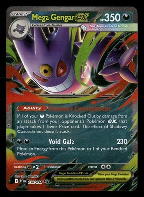 Mega Gengar ex 056/094 Holo ME02: Phantasmal Flames LP Pokémon TCG