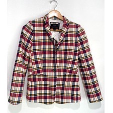 J. Crew Regent Blazer classic plaid red preppy business office accademia women00