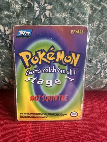 Pokemon SQUIRTLE 07 Stage 1 E7 of 12 - Topps Series - NON-HOLO Blue Label - Photo 2 sur 2