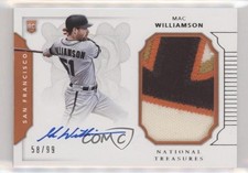 2016 Panini National Treasures 58/99 Mac Williamson #184 Auto 7ut