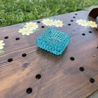 Vintage Fenton Blue Hobnail Votive Candle Holder Salt Cellar 3” Square