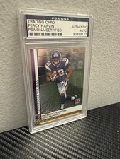 Percy Harvin 2009 Finest Refractor Rookie Card #73 AUTO SIGNED PSA/DNA RARE. rookie card picture