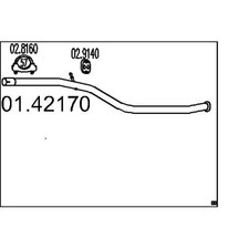 MTS Abgasrohr Verbindungsrohr Neu für Peugeot 206 Schrägheck 2.0 HDI 90
