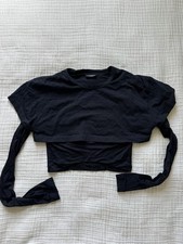 Jacquemus Women's Black Double Layer T Shirt Size S