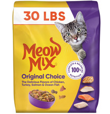 2 Pack Meow Mix Original Choice Dry Cat Food 30lb Indoor Outdoor Cats