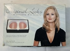 PAIR ORIGINAL LOOKS SILICONE BRA INSERTS MASTECTOMY PROSTHESIS NEW IN BOX