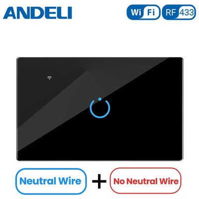 Tuya Israel AU Wifi Smart Wall Switch 1/2/3/4 Gang Light Switch Smart Touch Sens