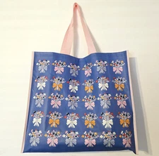 Floral Flowers Bouquet Bows Bow TJMaxx TJ Maxx Blue Shopping Bag Tote Gift