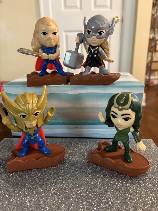 Set of 4 McDonald's 2022 Thor Love and Thunder Happy Meal Toys