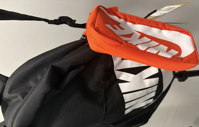 Nike Kids Small Black Backpack w/ Orange Zip Pouch HJ4186-010