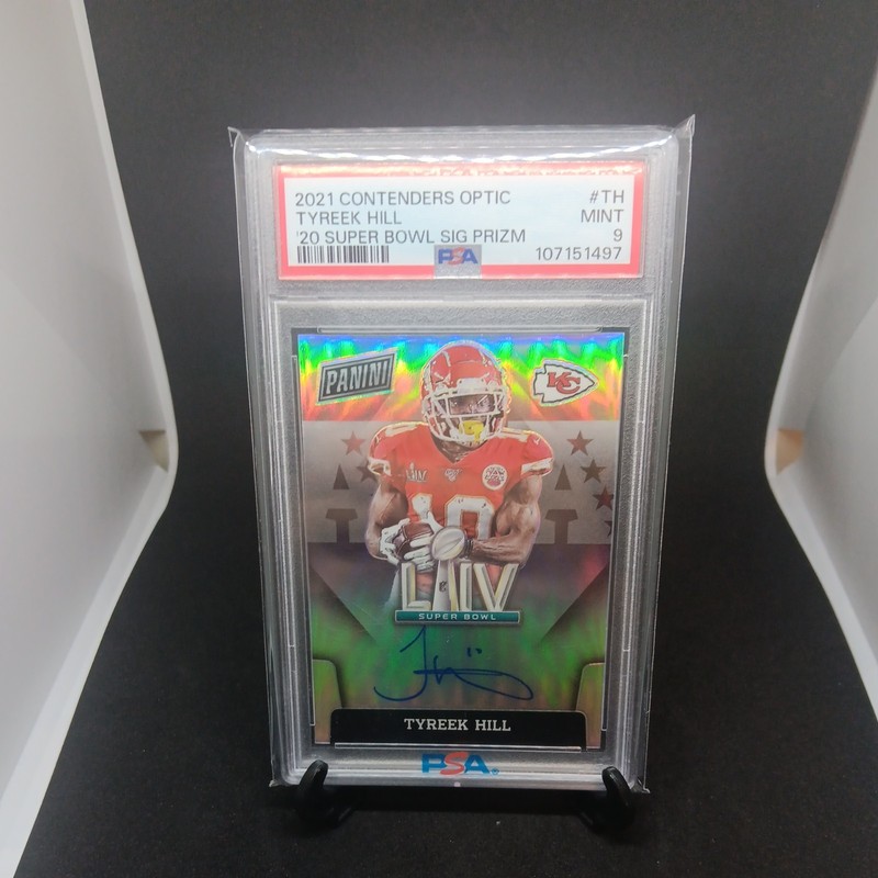 Panini 2021 Contenders Optic Tyreek Hill Super Bowl Auto PSA 9 Chiefs #SBLIV-TH
