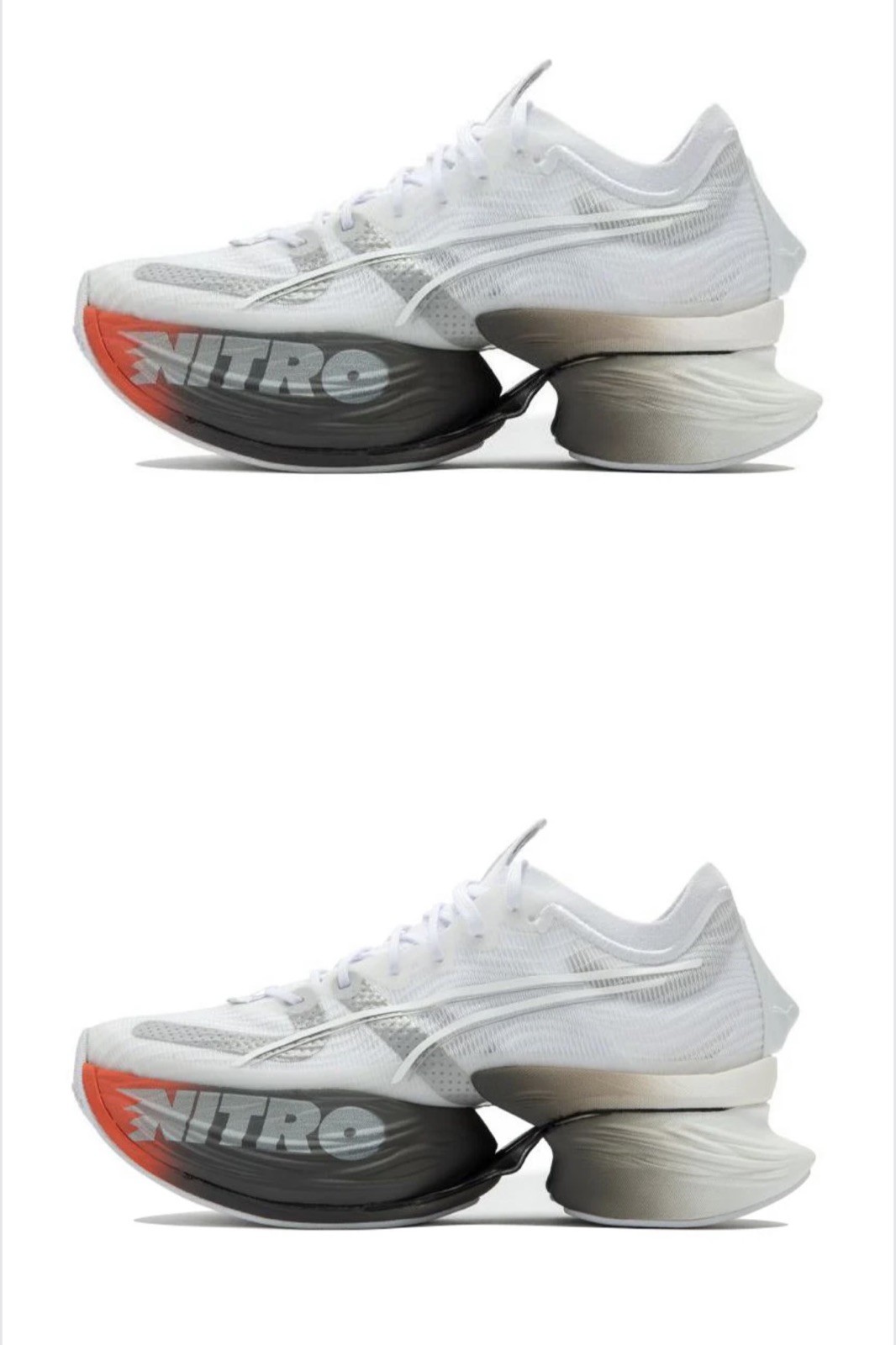 PUMA FASTROID RUNNING SHOE MEN SIZE UK9.5 BTWT WHITE / SILVER cherry tomato image 2