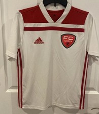Adidas Climalite FC Europa Red  White Soccer Jersey Team Youth size L 16
