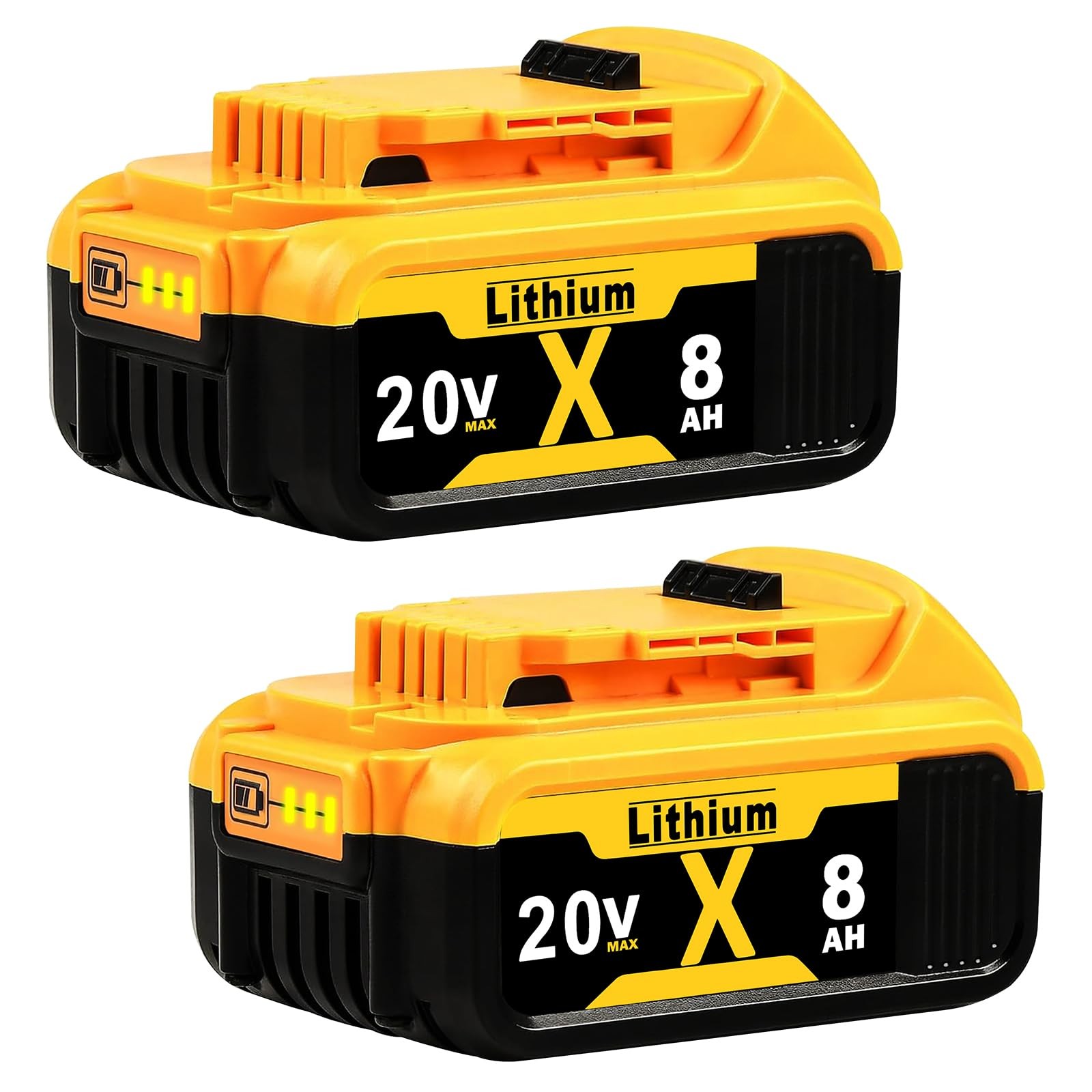 High-Capacity 8.0Ah 20V Max Replacement Battery Compatible with Dewalt Tools