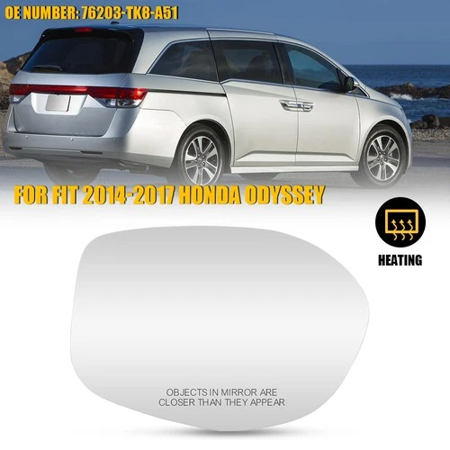 Heated Mirror Glass Right Side W/ Backing for Honda Odyssey 2014 2015 2016 2017
