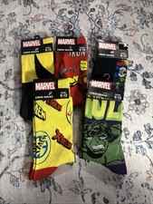 New Marvel Comics Crew Socks Lot of 5 X-Men Wolverine  Avengers Size 9-13