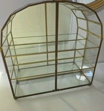 Vtg Franklin Mint Brass Mirrored Glass Curio Display Case Cabinet W/ Ball Feet