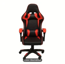 Adjustable High Back OASIS Gaming Chair, Comfortable, Reclining, Pads, Red/Black