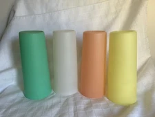 Tupperware Set Of 4 Vintage 107 Tall Pastel Tumblers Cups 16 Oz 1970’s