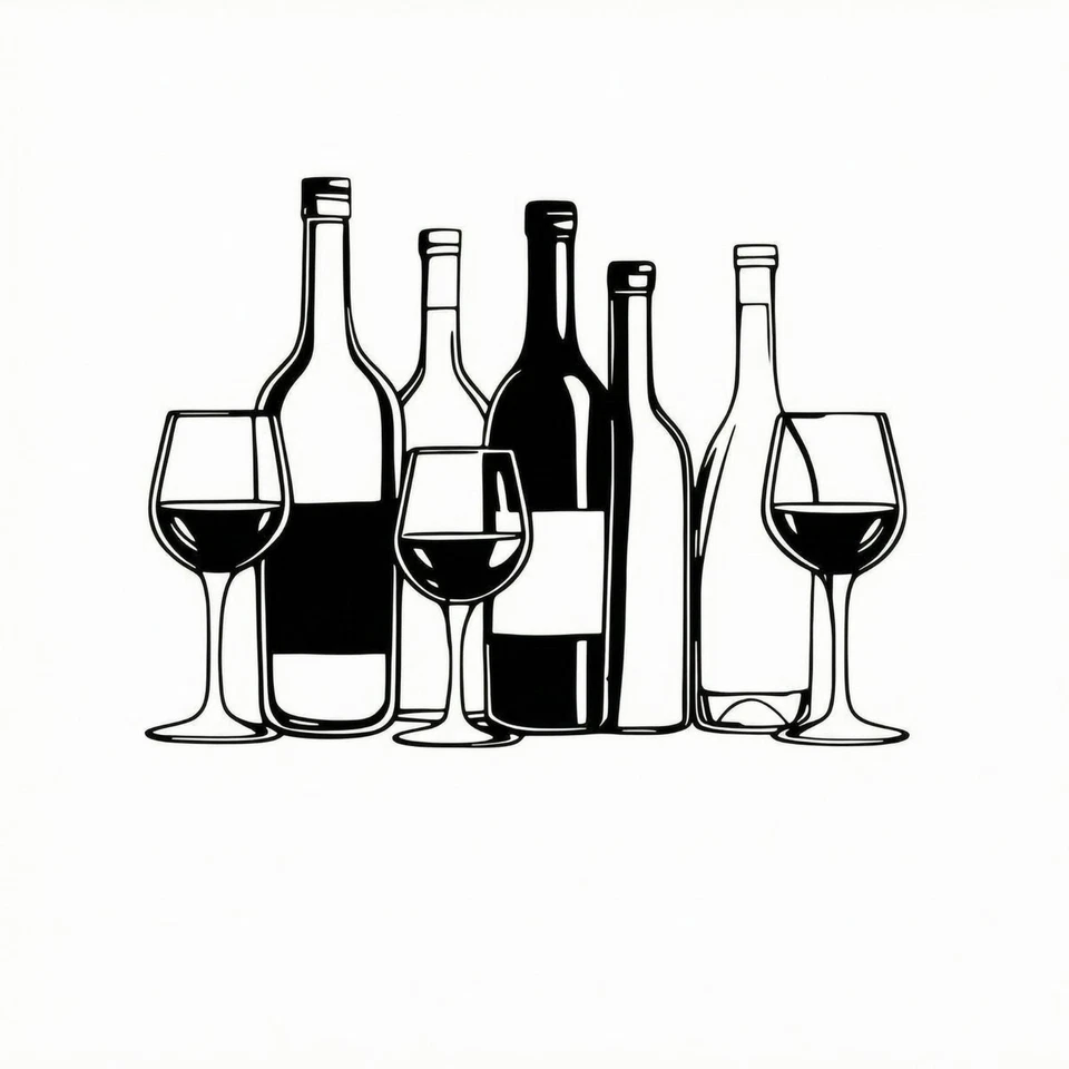 Décor Mural Vin Métal Style Minimaliste Silhouette Découpée Vinicole Cadeau - Photo 2/4