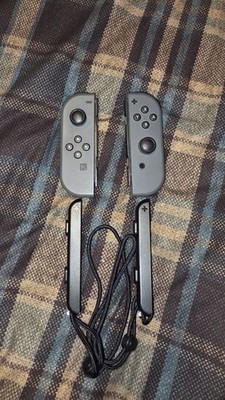 Genuine Original Nintendo Switch Joy Con Controller w/ Straps-No Box - Gray/Grey