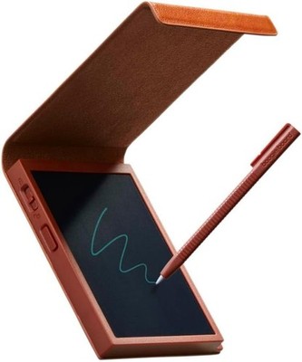 King Jim Boogie Board 4-inch Electronic Memo Pad with Cover Erasable Lock Camel