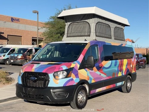 2023 Ford Transit AWD Pop Up Camper Van RV Class B Motorhome Kitchenette bidadoo