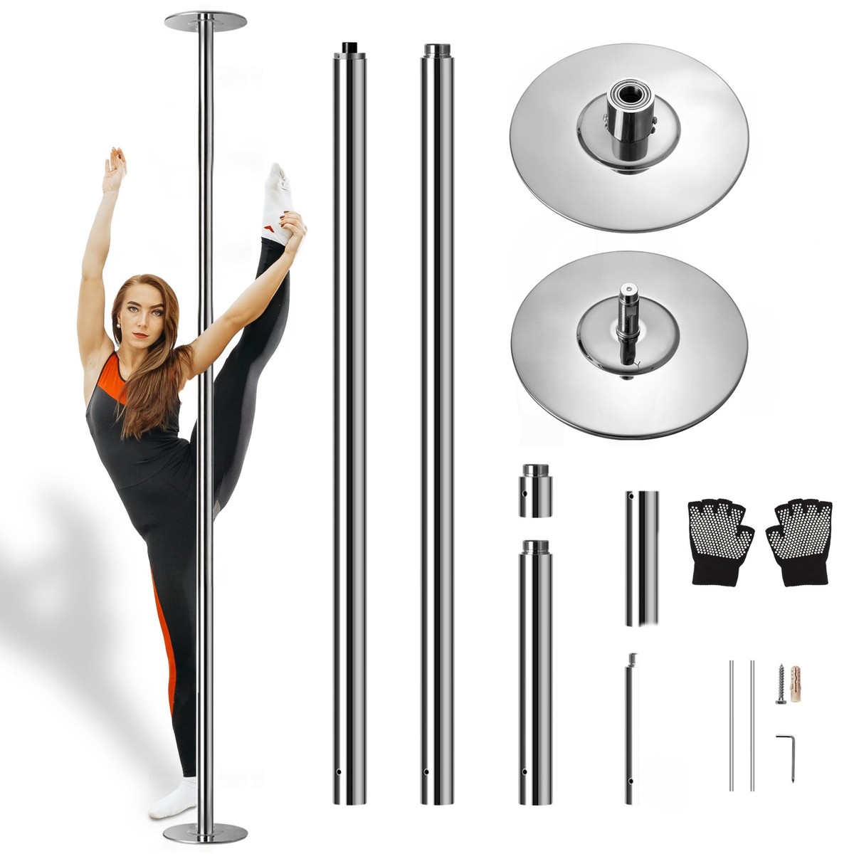 Serenelife Adjustable Professional Spinning Dance Pole For Home