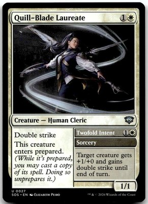 MTG Quill-Blade Laureate // Twofold Intent Secrets of Strixhaven SOS #27 uncommo