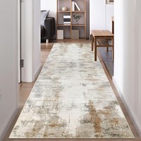 Teppich LäUfer Beige 80X300Cm Waschbar Rutschfest Modern FüR Flur KüChe