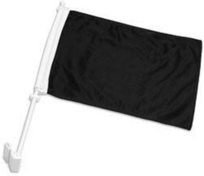 (2 Pack) 12x15 Solid Black Double Sided Car Window Vehicle 12''x15'' Flag (FI)