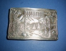 COLORADO Belt Buckle-DIX LEATHER CO. DENVER-BERGAMOT BRASS WORKS 1976 