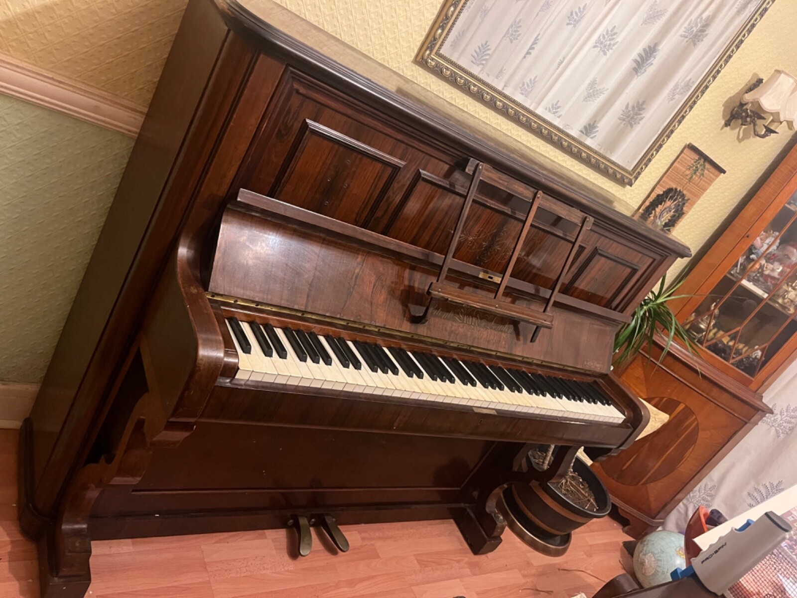 Upright piano with piano stool eBay