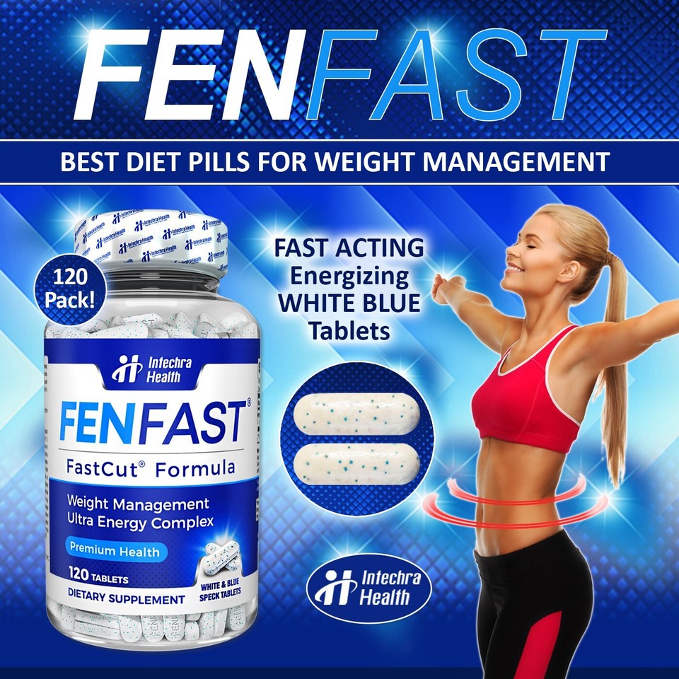 FENFAST® 375 Real Diet Pills + Caffeine Official White/Blue Tablets ...