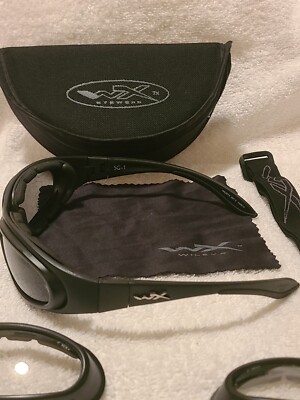 Wiley X WX Z87-2 SG-1 Black Safety Sunglasses Black & Clear