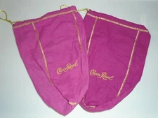 Lot of 2 Crown Royal 1.75 L Large Custom Pink Girl Power Drawstring Bags 12-13"