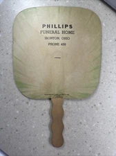 Vintage Mid-Century Ironton, Ohio Phillips Funeral Home Advertising Fan  9995