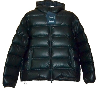 Herno Laminar Men's Black Down Hoodie Jacket Coat Size US 50 EU 60