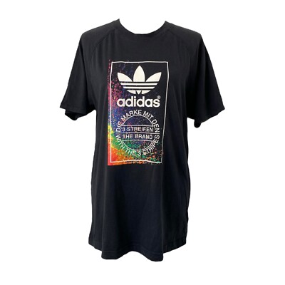 Men's Medium Shirt Adidas Originals Black Big Logo Short Sleeve Crewneck  - Main Image