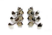 Acoustic guitar open geared machine head, nickel plated, metal button 326N-D06