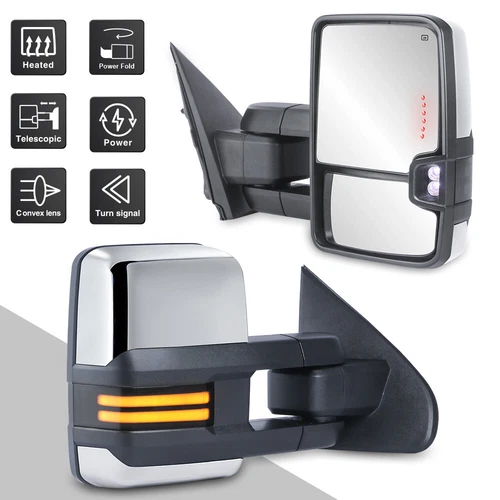 Switchback Power Folding Tow Mirrors For 2014-18 Chevy Silverado GMC Sierra 1500