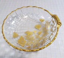 Vintage - Silver City Flanders Shell-Shaped Candy Dish with Gold Overlay EUC