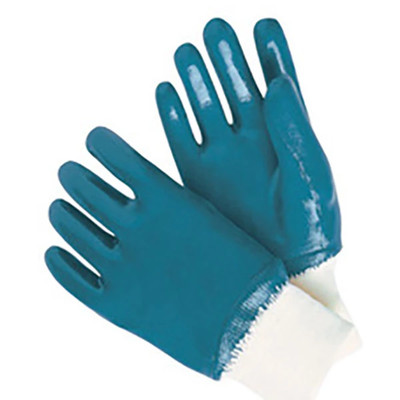RADNOR  Large Blue Nitrile Full Coated Work Gloves With Natural Jersey Liner And