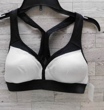 Champion Women's The Curvy Sports Bra Padded Black White Size M