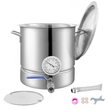 Stainless Steel Home Brew Kettle Set 5 Gal Beer Stock Pot with Accessories
