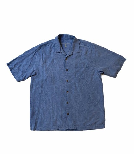 Silk Blue Floral Hawaiian Shirt Mens 